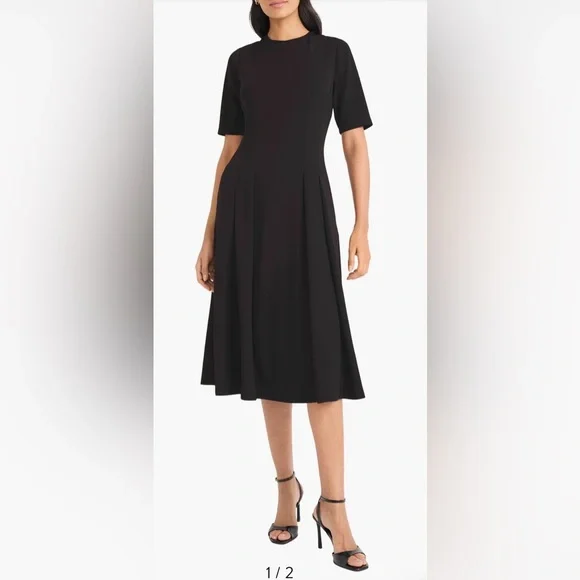 Maggy London Classic Black Midi Dress - Picture 1 of 13
